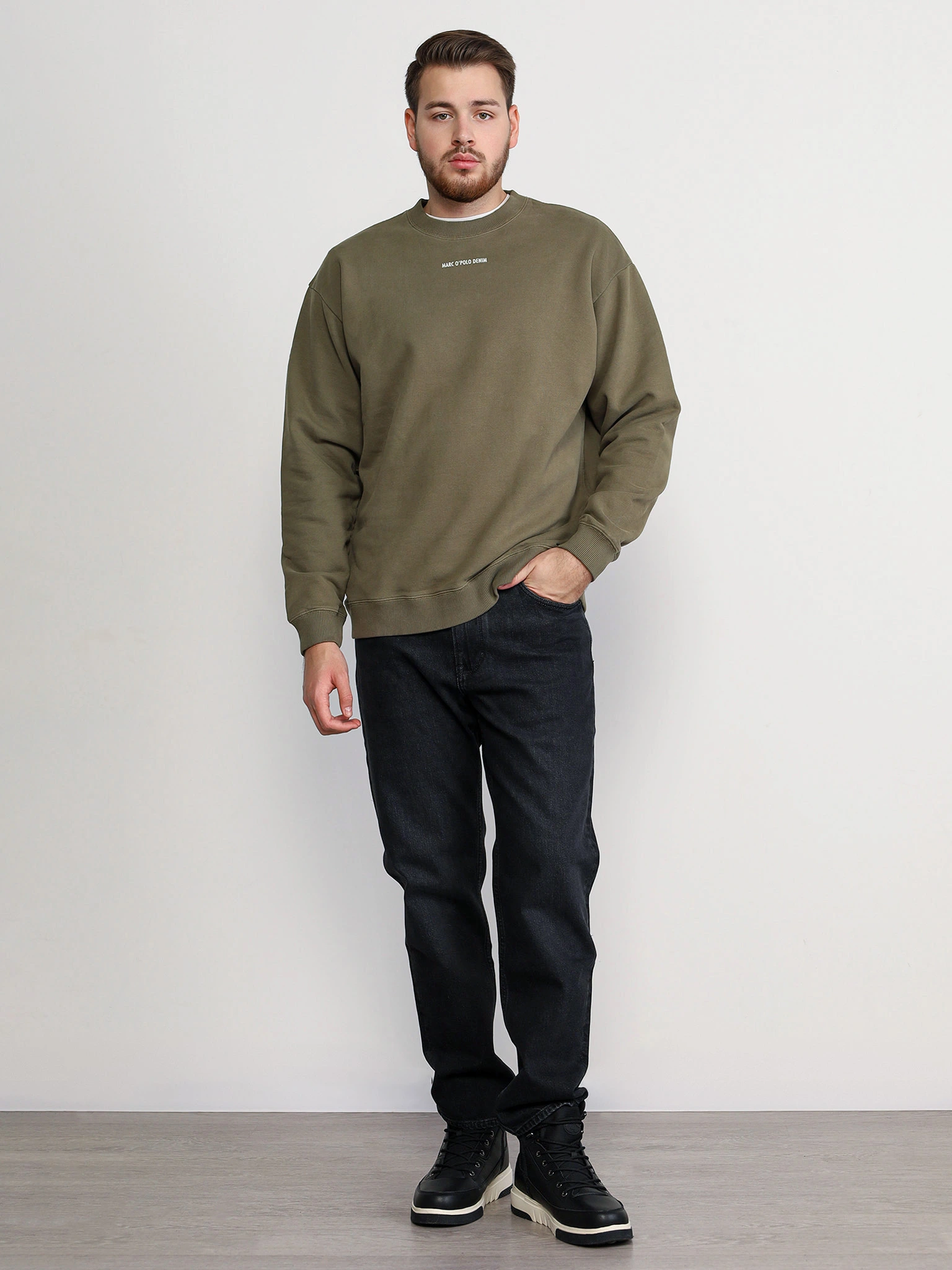 Пуловер цвета хаки из хлопка